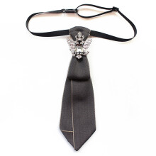 Uniform Tie For Janpanese JK Uniform Tie Rhinestones Metal-Gray