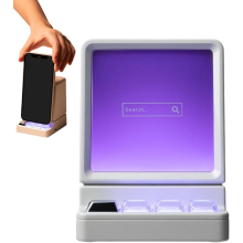 Handyhalterung mit Lautsprecher, Handyhalterung mit Induktionstechnologie, tragbare Handyhalterung im Computerdesign mit kabellose