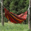Tragbare Polyester-Baumwoll-Gartenhängematte, 200 kg, Rot, 260x80cm 4