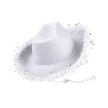 Juwelen cowboyhoeden zware kristallen panamahoed-Wit