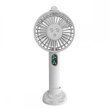 Wiederaufladbarer Handventilator mit 2000 mAh Kapazität, inklusive Ständer und 3 einstellbaren Strahlarten, weiß, für den persönli