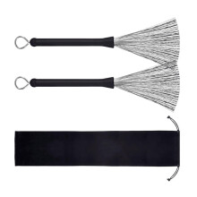 Drum Brushes Retractable Steel Wire with Comfortable Grip for Beginners Percussion Practice