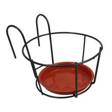 Hanging Flower Pot Rack Set with Smooth Surface for Balcony Railing Plant Display and Storage