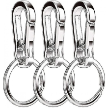 Stück abnehmbare Schlüsselringe aus Metall mit Schnellverschluss, robuste Schlüsselclips aus Edelstahl