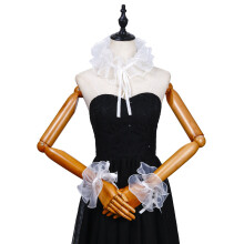Renaissances Clown Choker Collar Organza White Neck Ruff-Set