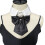 Modern Removable Collar With Stylish Bowtie For-Black satin 1
