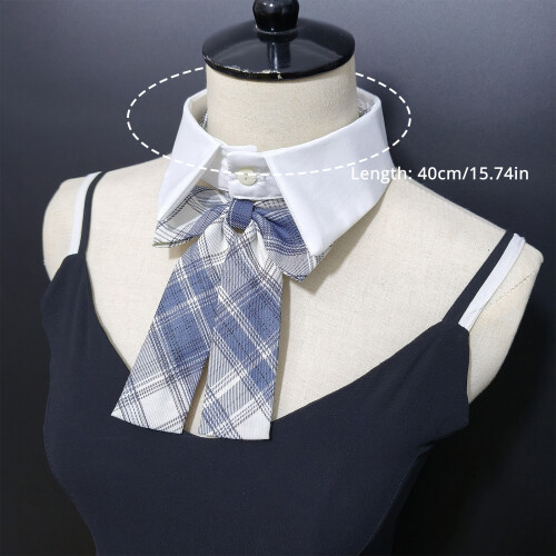 Modern Removable Collar With Stylish Bowtie For-Black satin 2