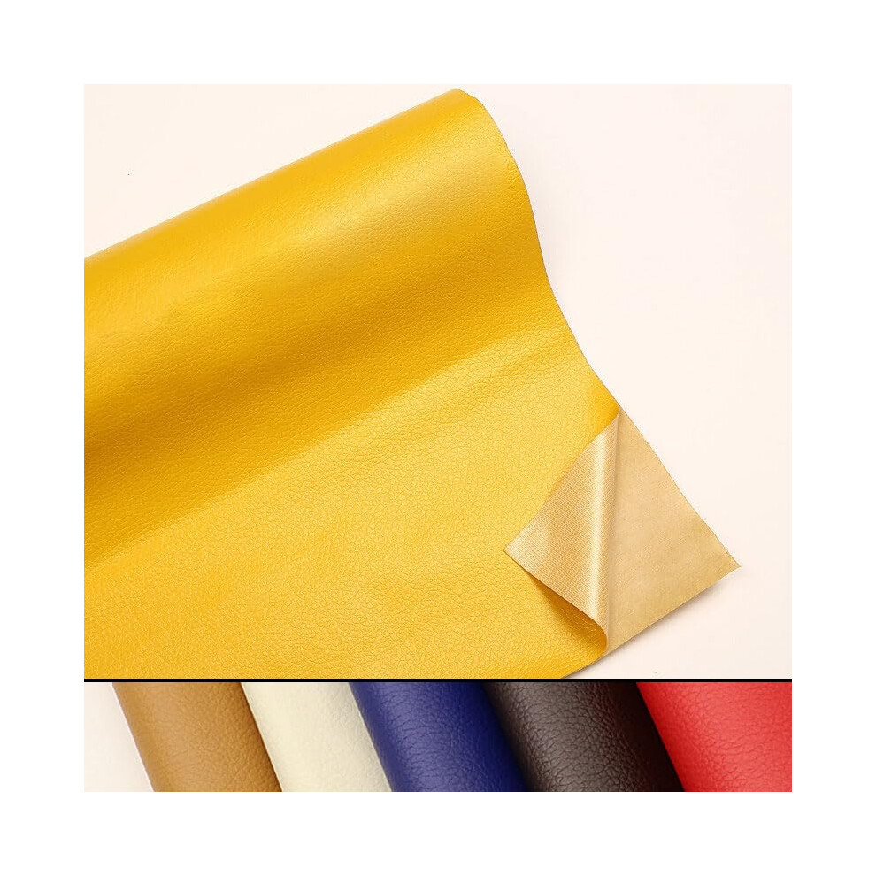 Leather Patch Roll Selfadhesive For Sofa Couch Car Seat Vinyl Chairs 100Cm X 137Cm Yellow 9119770465061
