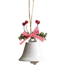 Holly Berry, campanelle natalizie in metallo con decorazioni natalizie vintage e design squisito, ciondolo artigianale per ornamenti natalizi a forma