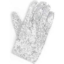 Michael Jackson Paillettenhandschuh – Weißer Rechtshänderhandschuh, Kostümaccessoire – 1 Stück