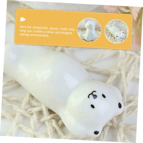 Ceramic chopstick rests Bear holders for chopsticks Elegant utensil 2