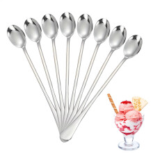 Stirring spoon – Stainless steel spoon with long handle, 20 cm, Teaspoon, for home, bar, drinks, stirrer, dish set for dessert, cocktail beverages.