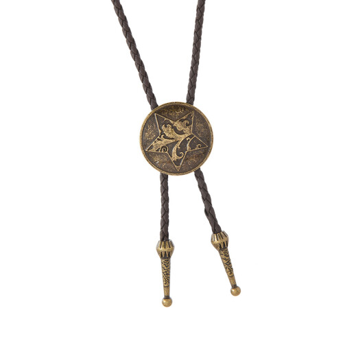 Modieuze verstelbare Frontier Bolo Tie metalen sterbedel-Bronzen