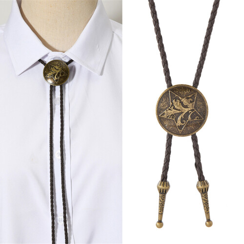 Modieuze verstelbare Frontier Bolo Tie metalen sterbedel-Bronzen 2