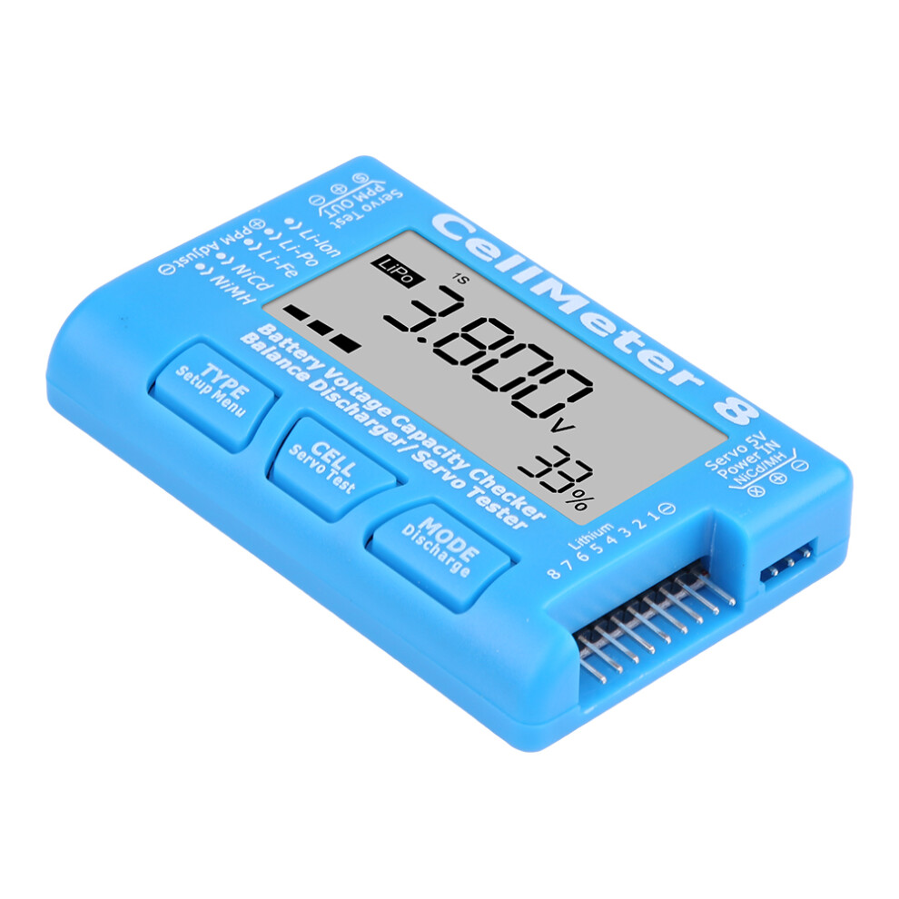 Easy To Use Digital Battery Capacity Checker With Lcd Backlight Display, Life Battery Voltage Tester For Nimh Nicd Support Servo Testing Balance Plug 9088816030795