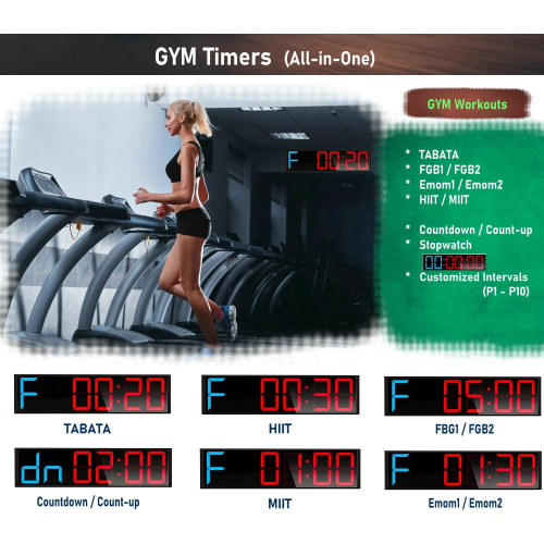 LED-Fitnessstudio-Stoppuhr mit Fernbedienung, Countdown-/Countup-Timer, Intervalltimer 1