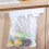 Wall Mounted Foldable Trash Bag Holder with Lid, No Drill Kitchen Waste Rack, 2 Pack Gray 4