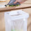 Wall Mounted Foldable Trash Bag Holder with Lid, No Drill Kitchen Waste Rack, 2 Pack Gray 2