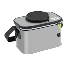 Collapsible bucket, bucket for live fish, lightweight, practical, with strap, outdoor picnic storage organizer, 30cmx20cmx20cm, Gray