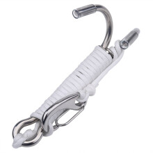 Diving Dual Stainless Steel Reef Drift Hook with Line for Cave Diving Photographers White Black (White)