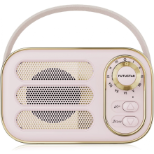 Vintage Bluetooth-høyttaler, retro rosa dekor, liten trådløs Bluetooth-høyttaler, søte gammeldagse tilbehørs-estetikk for kjøkken- og sovero