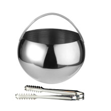 Stainless Steel Ice Bucket 2L with Tongs for Chilled Drinks at Home Bar and Outdoor Parties