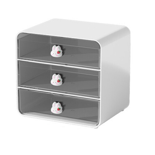 Large Capacity 3-Layer Plastic Desktop Storage Box for Makeup & Accessories 1
