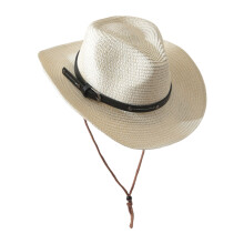 Classical Western Styles Straw Sun Hat Adjustable Roll-Beige