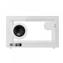 RGB-Bluetooth-Lautsprecher, moderner, transparenter Lautsprecher mit Uhr und Beleuchtung, unglaublicher Klang, langlebiger Akku, T