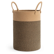 Panier en corde de jute pour buanderie et chambre, panier de rangement pour couvertures, couleur neutre et design moderne
