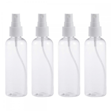 Tragbare Sprühflasche, nachfüllbar, für unterwegs, transparente Flaschen mit weißem Sprühkopf, 100 ml, zylindrisch, auslaufsicher,
