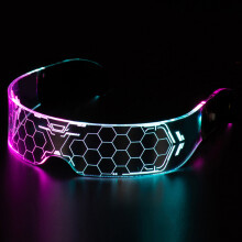 Leuchtbrille mit 7 Farben, verschiedenen Modi und einfacher Bedienung, wiederaufladbares LED-Visier, angenehm zu tragen, leuchtet im Dunkeln