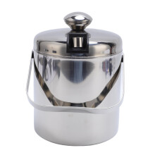Stainless Steel Ice Bucket 1.3L Double Wall Insulated with Lid and Tongs for Wine Champagne Parties