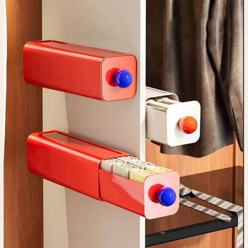 Stackable Desktop Storage Drawers Organizer Box for Socks Underwear Home Office Red 2