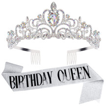 Diadema alla moda per donna, fascia per capelli comoda da indossare con spalline, accessorio scintillante in cristallo per addio al nubilato,