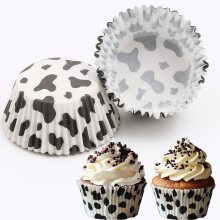 Cow Print Cupcake Liners 300 Pack Standard Size Baking Cups for Birthday Wedding Party