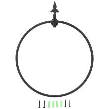 Anello portavaso in ferro resistente per esterni, elegante supporto decorativo per piante da interno.