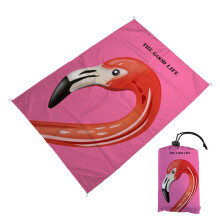 Beach Blanket, SandFree, Large, Camping Blanket (100x140cm, Flamingo)