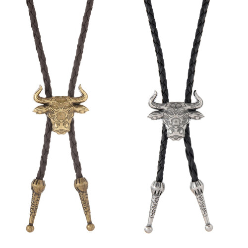 Cravate Bolo réglable de style frontière-Argent ancien 2