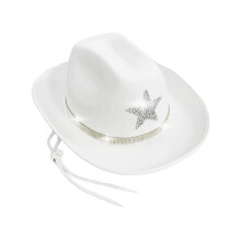 Chapeaux de Cowboy étoiles scintillants avec strass,-Blanc