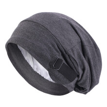 Chapeau flexible en coton et élasthanne, couvre-chef-Gris foncé