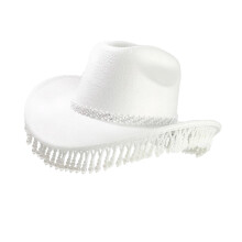Chapeau bob de cowboy unisexe tendance, décoré avec des-Blanc