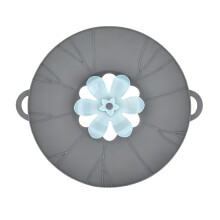 Silicone Flower Shaped Spill Proof Pot Lid Cover for Cooking Microwave Dishwasher Safe Yellow