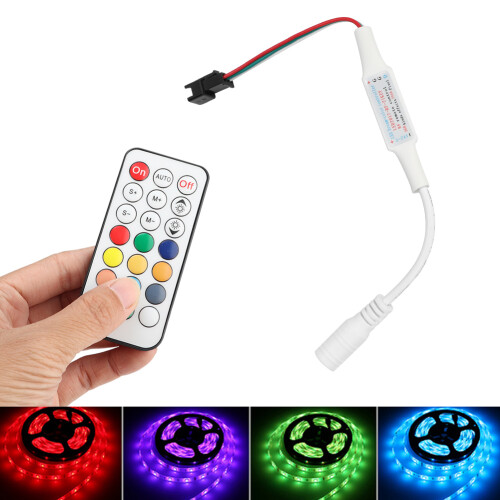 Ασύρματος ελεγκτής LED RF, συμβατός με WS2812B WS2811, είσοδος πολλαπλών τάσεων 5V-24V, για 1
