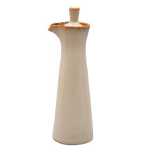 Ceramic Soy Sauce Dispenser with Dustproof Lid for Oil Vinegar, Vintage Kitchen Bottle for Home and Restaurant