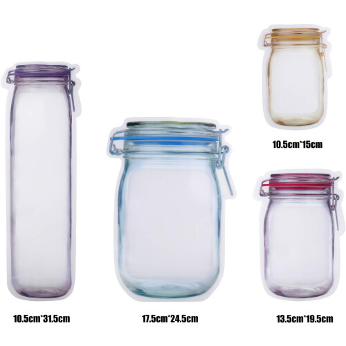 Αεροστεγείς τσάντες Mason Jar, υλικό πολυαιθυλενίου για φορητές τσάντες σνακ και 1