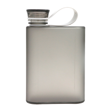 Leichte, tragbare Wasserflasche für Damen und Herren, hochwertiges Kunststoffmaterial, flaches Design, transparenter Reisebecher, auslaufsicher, 355