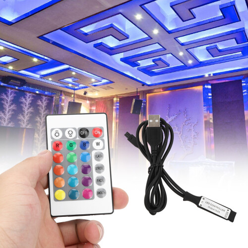24-Key Rgb Light Controller For Multiple Color Changing Modes, Dimmable Function With Adjustable Light Brightness, High-Quality Material Ensures Durab 2