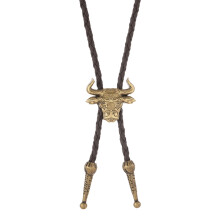 Collier flexible et léger, breloque tête de bétail,-Bronze