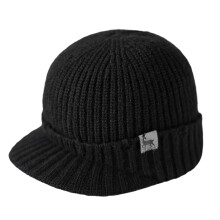 Bonnets côtelés à la mode, doublure chaude, Design-Noir